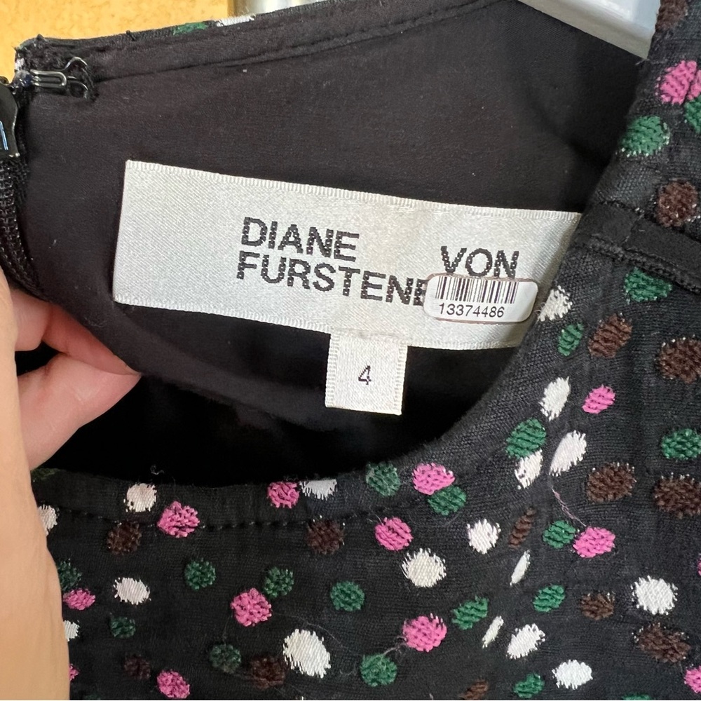 Diane Von Furstenberg Dress Pace Polka Dot Jacquard Sheath Pencil Skirt Dress - Picture 4 of 15